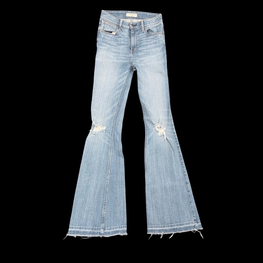 Abercrombie & Fitch Womens Sz 2 Flare Bell Jeans Inseam 33 In Distressed Y2K